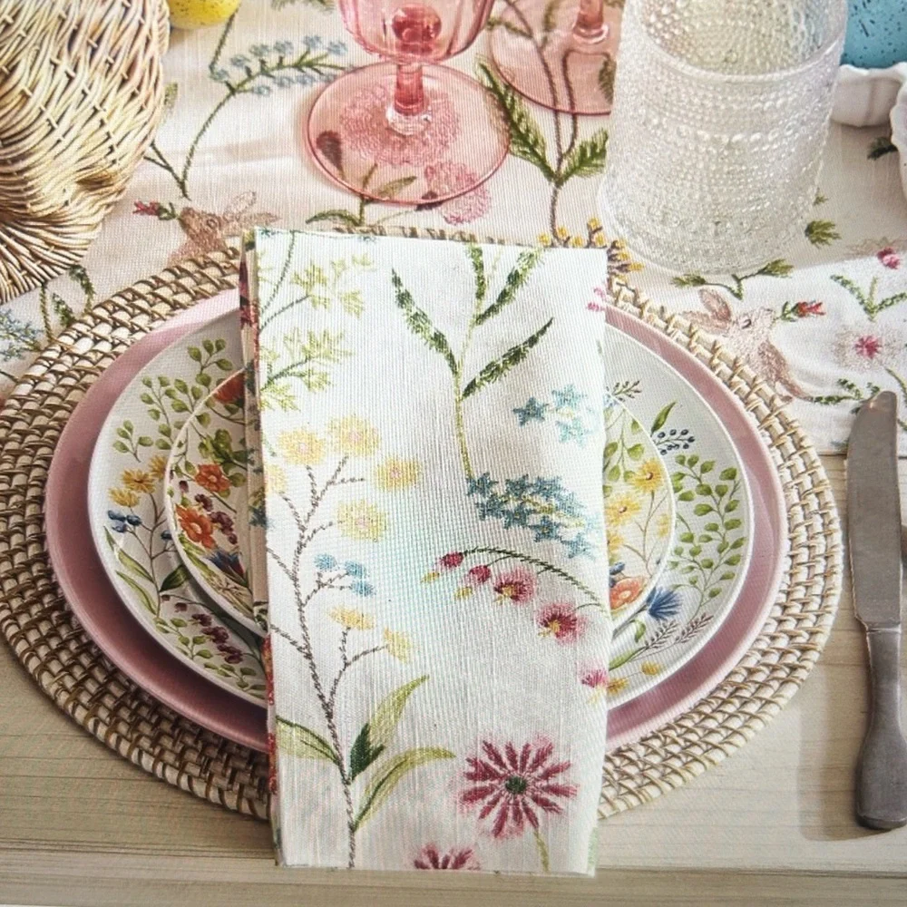 Pottery Barn Spring Garden Cotton Napkins Set of 4 20